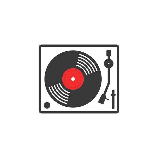 Retro vinyl music player vector icon — Stock Vector