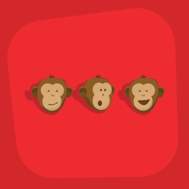 Maymunlar yüzler duygular vektör gülümse