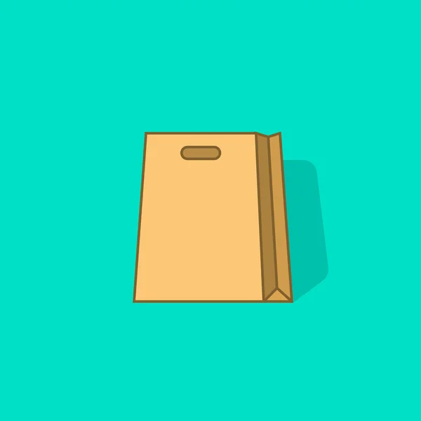 Papper shoppingväska vektor icon isolerade — Stock vektor