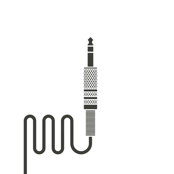 Black audio jack kabel drut wektor — Wektor stockowy