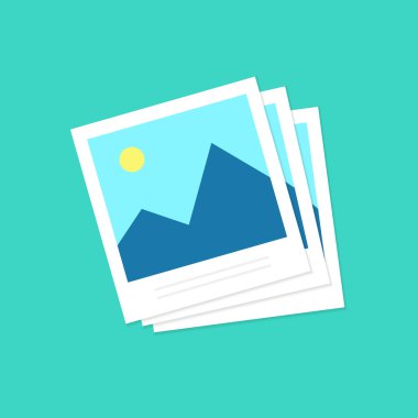 Fotoğraf çerçeveleri vektör simgesi, yeşil izole photoframe