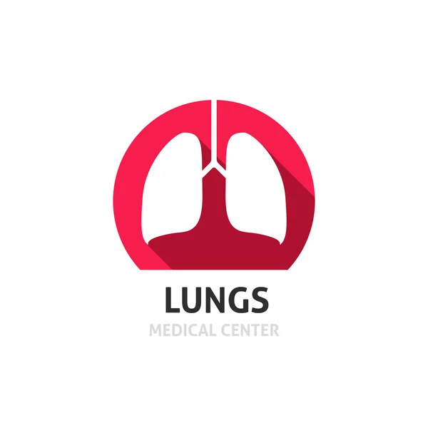 Plantilla de logotipo de vector Lungs aislado sobre fondo blanco — Archivo Imágenes Vectoriales