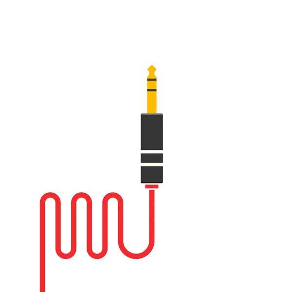 Audio jack cable vector icono aislado — Vector de stock