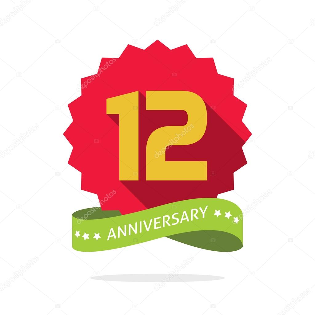 Premium Vector  Number 12 logo icon design, 12nd birthday logo number,  anniversary 12