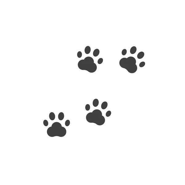 Paw prints vector, hond voetafdruk geïsoleerd op wit — Stockvector