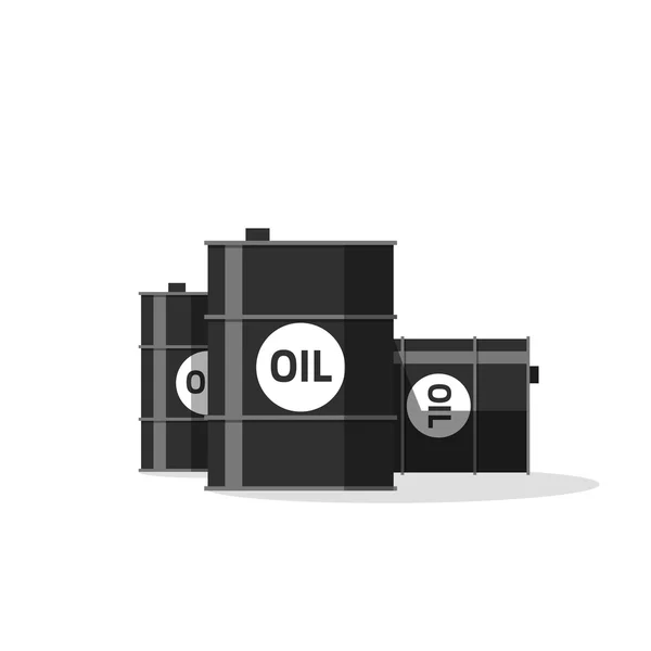 Ilustración vectorial barriles de petróleo aislado en blanco — Archivo Imágenes Vectoriales
