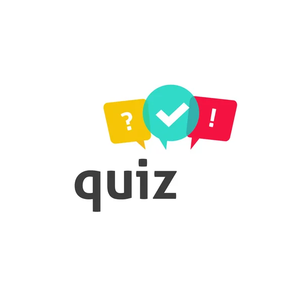 Quiz logo encuesta cuestionario vector icono con burbujas de voz — Archivo Imágenes Vectoriales