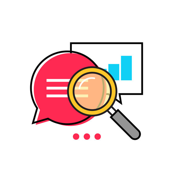 Data analytics vector icon, analyzing information statistic, search optimization
