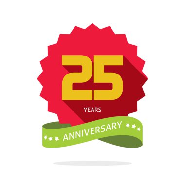 Years 25 anniversary vector label logo badge clipart