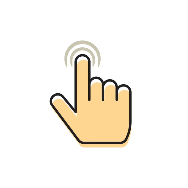 Mano dedo puntero, concepto de tecnología multi-touch, icono de gesto — Vector de stock