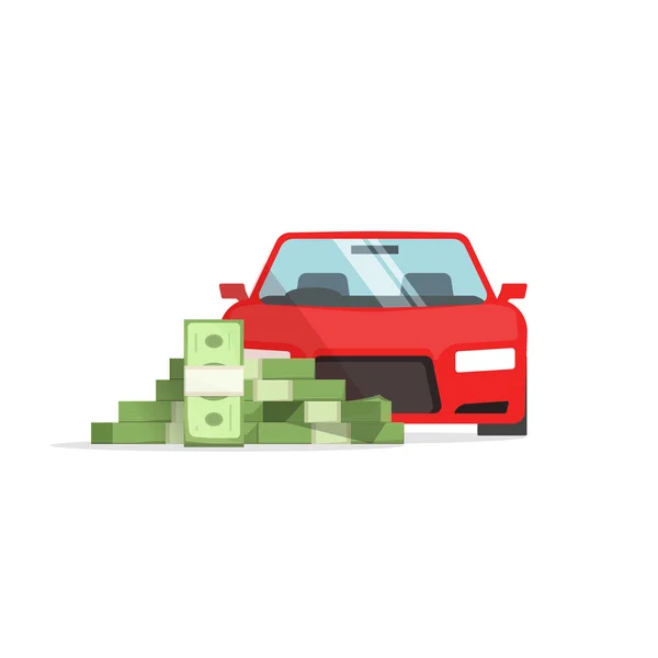 Car money concept of expenses, auto savings, financial success, loan, — Stock Vector