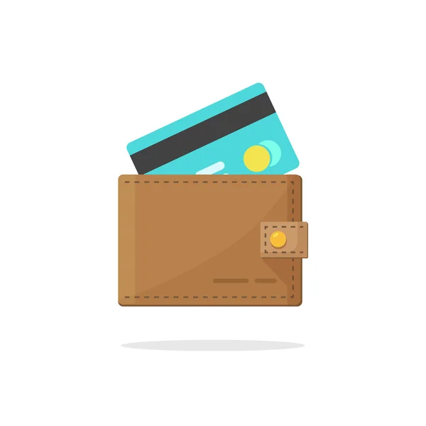 Carteira cartão de crédito vetor ilustração isolado, conceito de moeda eletrônica — Vetor de Stock