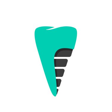 Dental implant laboratuvar logo vektör şablonu, izole Diş Protez simgesi