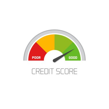 Credit score scale showing good value vector icon isolated clipart