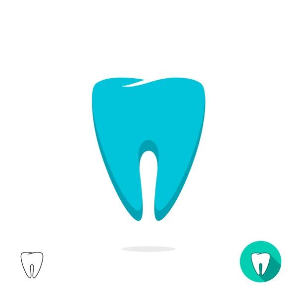 Символ вектора зубного логотипа изолирован, плоский контур линейный — стоковый вектор