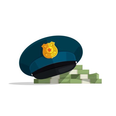 Concept of financial corruption, official security, law bribe clipart