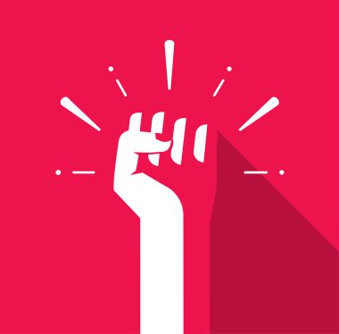Fist el kadar vektör simgesi, devrim logosu, özgürlük sembolü, sovyet