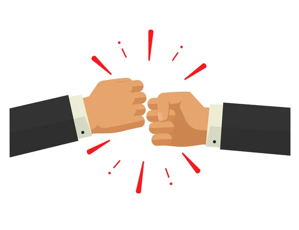 Two fists together vector, hands in air bumping, punching, fighting Stock Vector