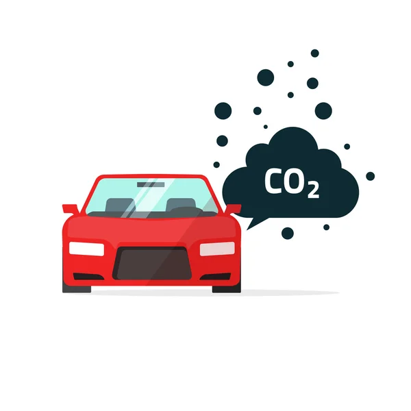 Co2 배출 벡터 일러스트, 자동차 이산화탄소 방출 기호 — 스톡 벡터