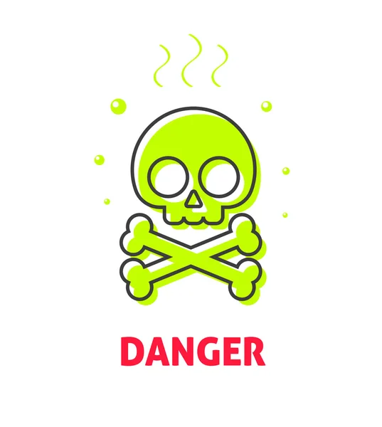 Danger chimique signe d'avertissement, danger de déchet alerte toxique — Image vectorielle