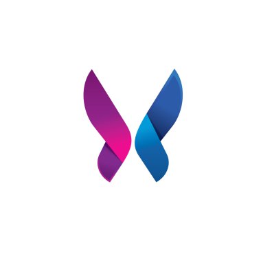 Mor Kelebek logo modern güzellik vektör soyut marka