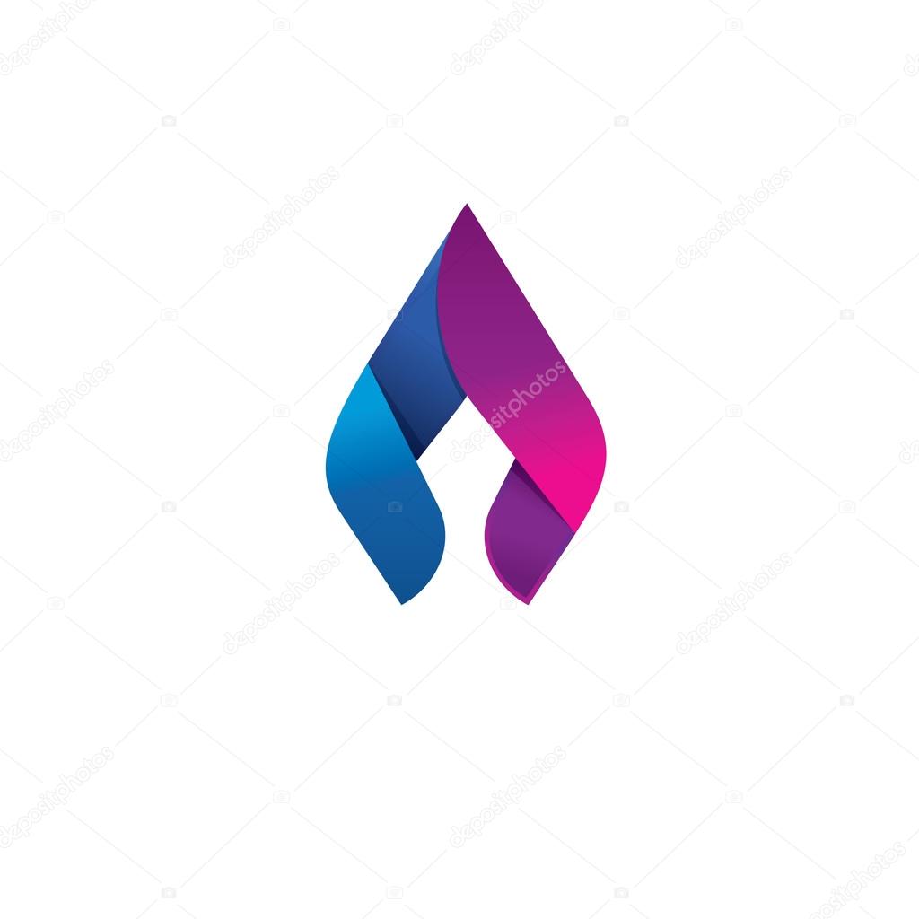 Flame vector logo design concept, beauty spear, elegant candle, identity ornament. Natural gas business company modern trendy fresh energy abstract symbol design