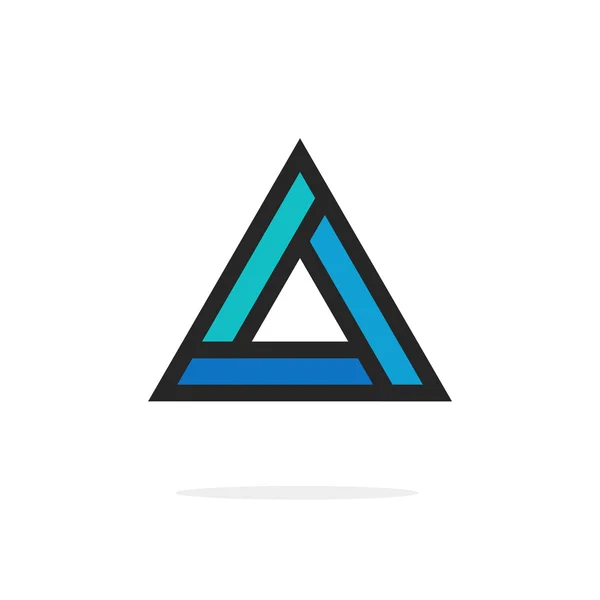 Driehoek logo element met strikte hoeken vector geometrische figuur geschetst — Stockvector