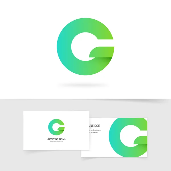 Πράσινο διαβάθμισης γράμμα g ή q διάνυσμα σχεδιασμός λογοτύπου απομονωθεί — Διανυσματικό Αρχείο