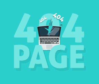 Soyut 404 hata sayfası vektör çizim, Web sayfası şablonu bulunamadı