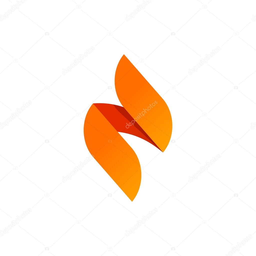 Flame vector logo design template concept isolated on white background, sharp spear elegant geometric element icon, abstract creative modern candle fire brand design, beauty orange gradient identity