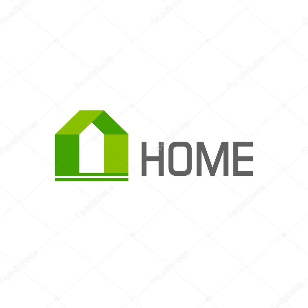 Green house logo vector design elements isolated on white background, concept of eco friendly home construction logotype, modern creative trendy brand sign