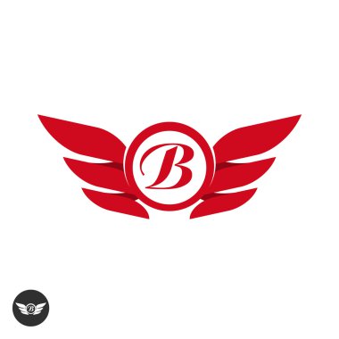 Kanatları logo öğe vektör şablon tasarım, amblem ile mektup B