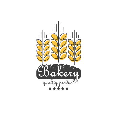 Kulakları tahıllar ekmek vektör logo, organik ürünler için kavram