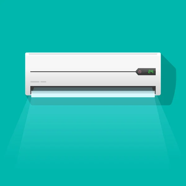 Air conditioner vectorillustratie geïsoleerd op groene kleur achtergrond — Stockvector