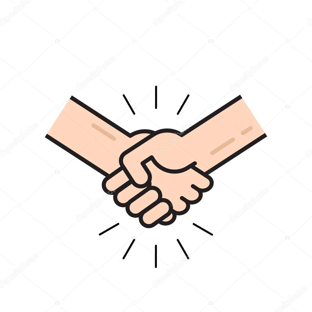 Handshake vector flat icon. isolated hand shake emoji illustration.