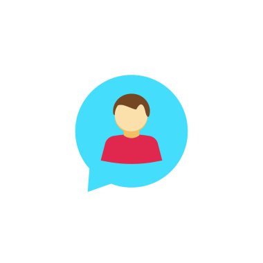 Kişi sohbet simge vektör izole, konuşurken sembol, iletişim logo, mesaj