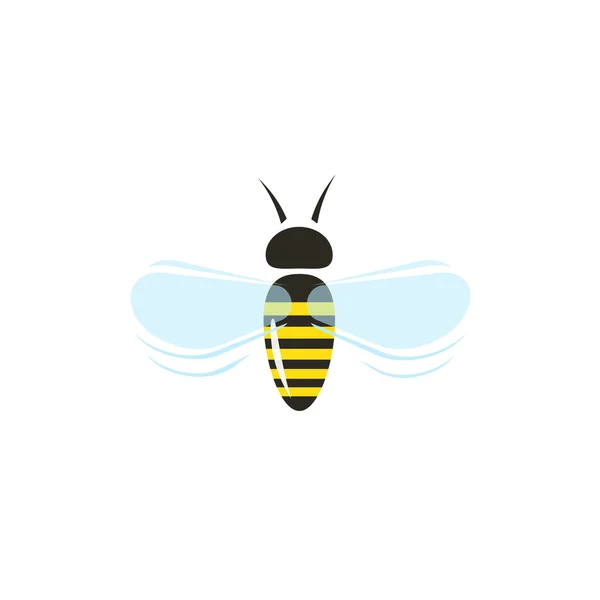 Ikon vektor terbang lebah terisolasi pada latar belakang putih - Stok Vektor