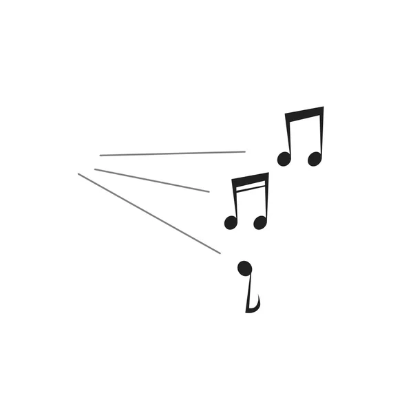 Notas de música fuerte ilustración vectorial de sonido aislado en blanco — Vector de stock