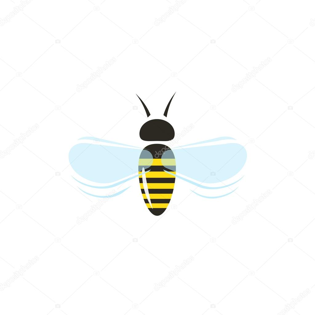 Bee flying vector icon isolated on white background