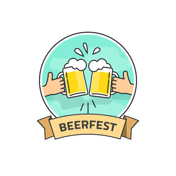 Festival de la cerveza etiqueta vectorial aislado sobre fondo blanco — Archivo Imágenes Vectoriales