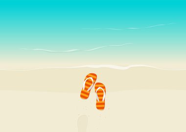 Vektör çizim kumsalı ile flip flop