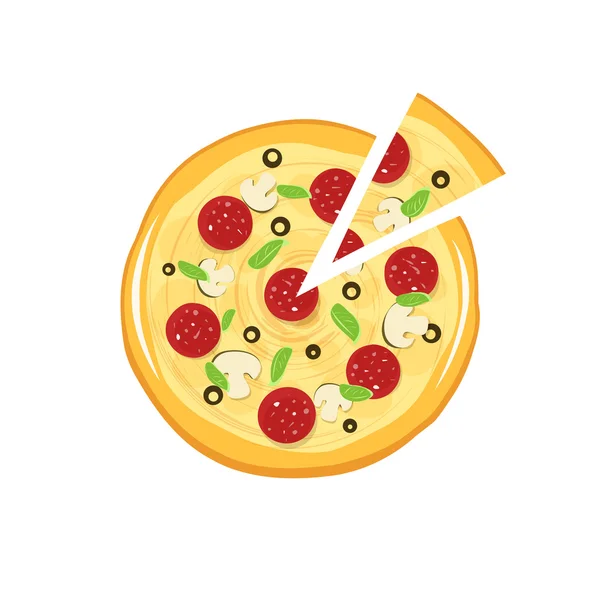 Pizza vector icon isolated on white background — Stock Vector