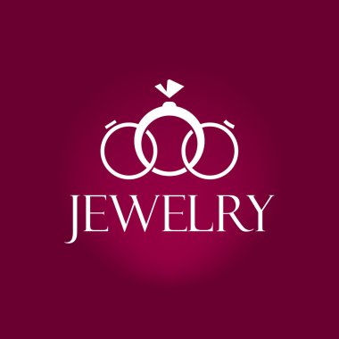 Koyu mor arka plan üzerinde izole mücevher logo vektör öğesi tasarım