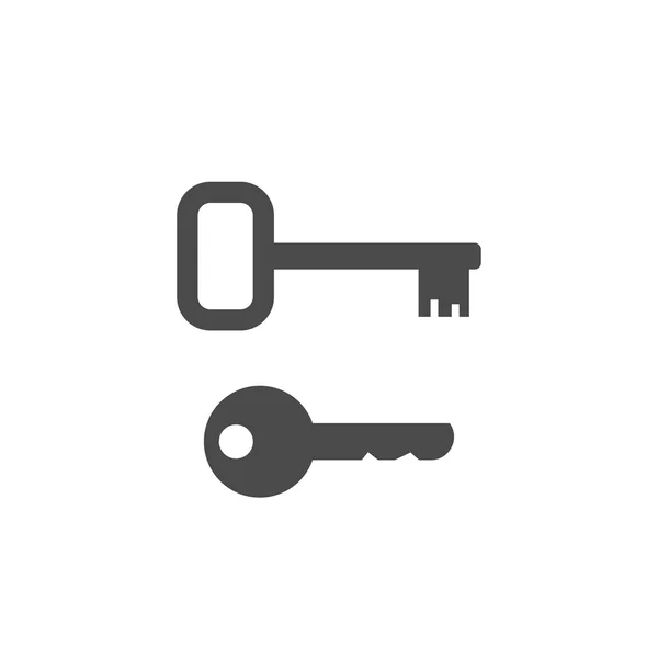 Claves forma vector iconos, puerta o candado llave silueta — Vector de stock