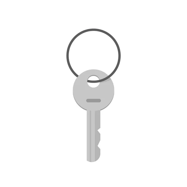 Schlüssel silbernes Vektor-Symbol isoliert auf weißem Hintergrund — Stockvektor