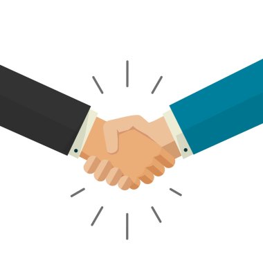 Shaking hands business vector illustration isolated on white background