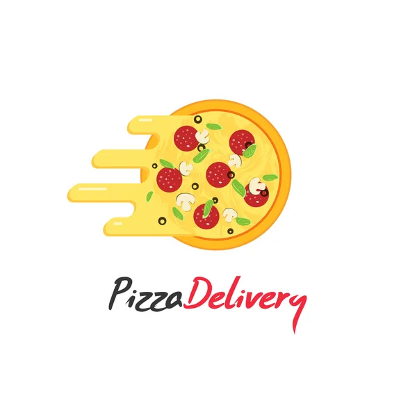 Pizza delivery vector logo isolated on white background — Stock Vector