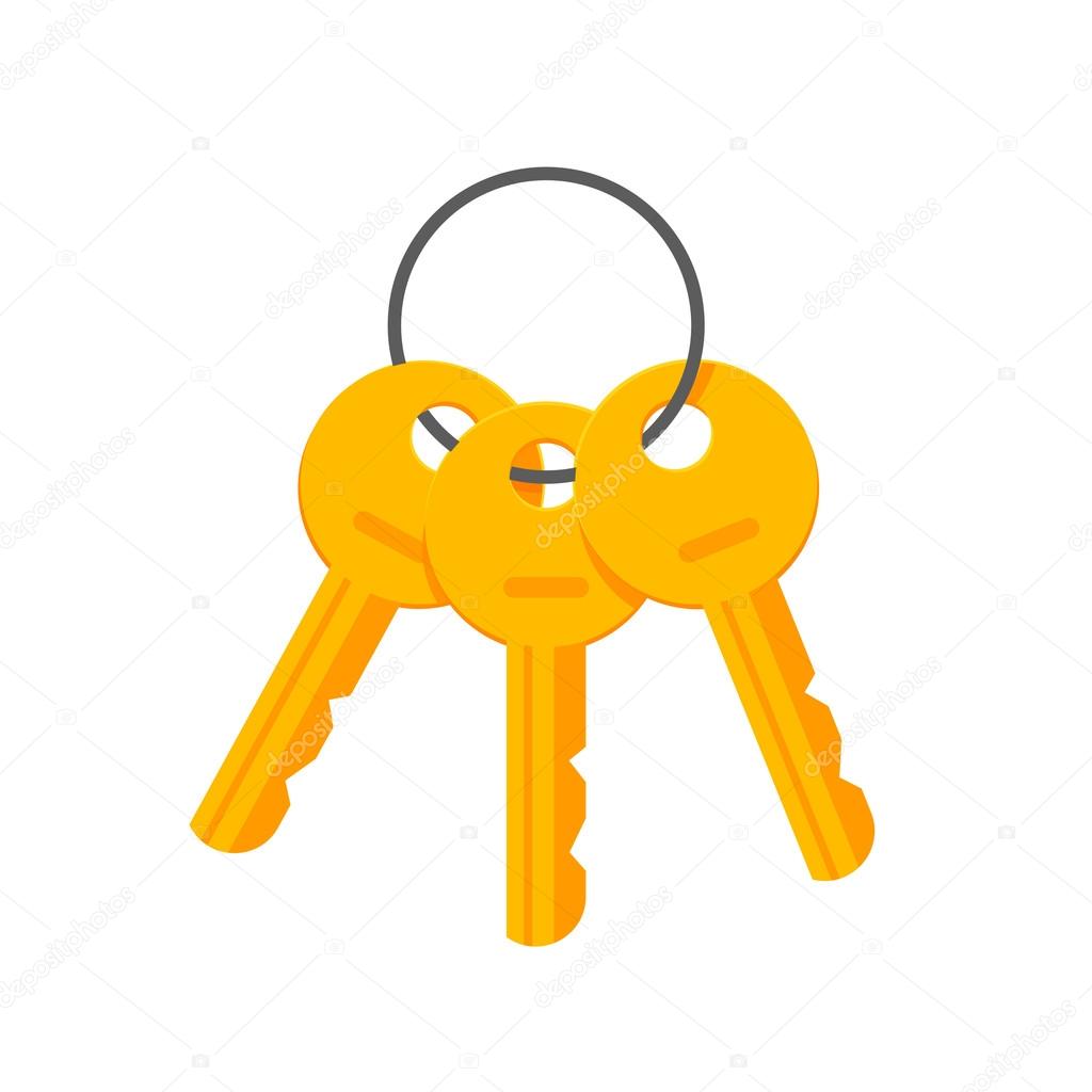 Keys on key ring vector illustration isolated