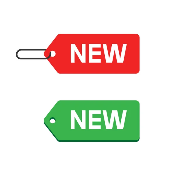 Nuevo producto etiqueta insignia o etiqueta engomada llegada icono vector elemento plano diseño moderno — Vector de stock