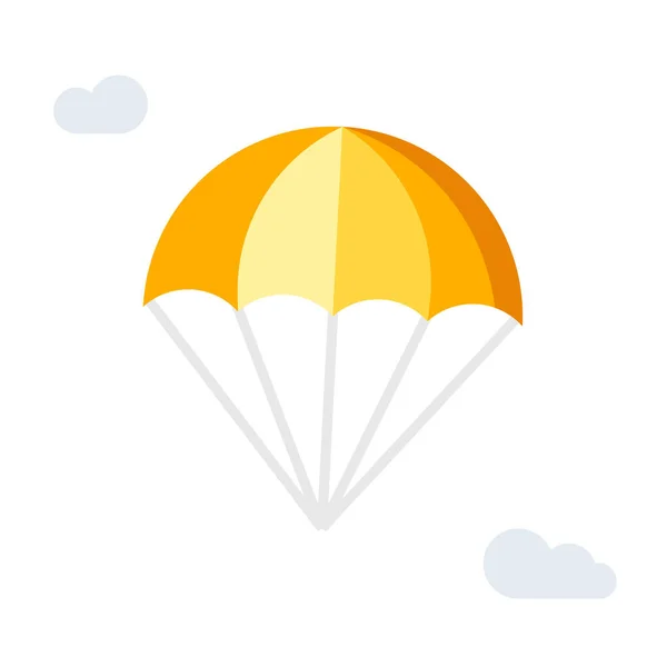 Parachute vector icon flying in sky isolated on white — Wektor stockowy